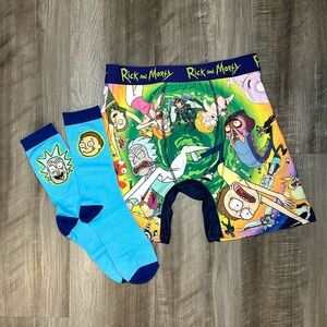 Rick & Morty Boxer Brief and Sock Combo Set - Small